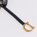 Christian Dior Trotter Canvas Saddle Coin Purse Navy Gold Auth 207530M-9