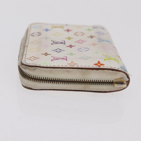 LOUIS VUITTON Monogram Multicolor Wallet 3 Set White LV Auth 207532