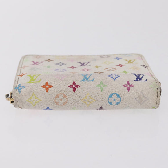 LOUIS VUITTON Monogram Multicolor Wallet 3 Set White LV Auth 207532