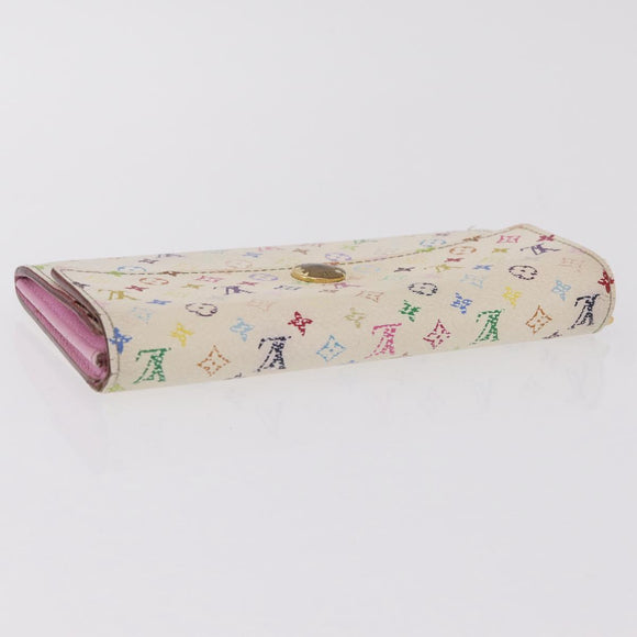 LOUIS VUITTON Monogram Multicolor Wallet 3 Set White LV Auth 207532