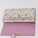 LOUIS VUITTON Monogram Multicolor Wallet 3 Set White LV Auth 207532-9
