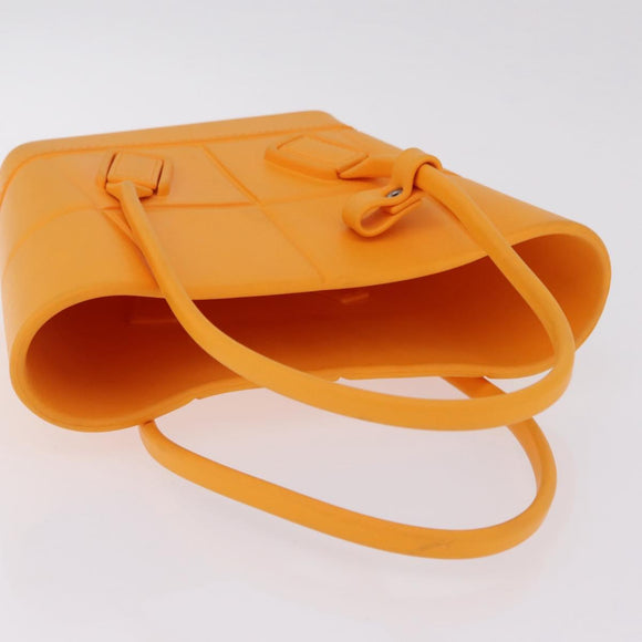 Bottega Veneta Hand Bag Rubber Orange Auth 207536A