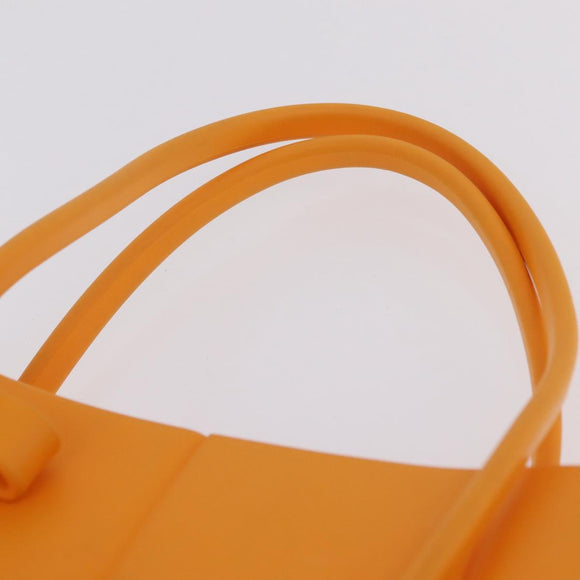 Bottega Veneta Hand Bag Rubber Orange Auth 207536A