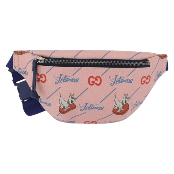 GUCCI Jetsons Collaboration Body Bag PVC Pink Silver 502095 Auth 207537M
