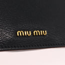 Miu Miu Madras Shoulder Bag Leather Black Gold Tone Auth 207539M-19