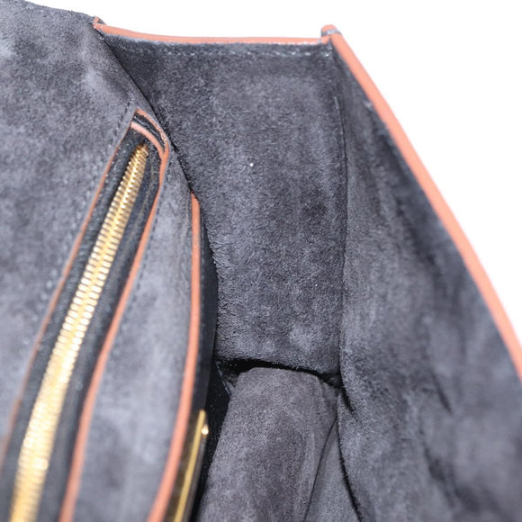 Miu Miu Madras Shoulder Bag Leather Black Gold Tone Auth 207539M