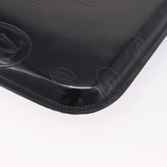Cartier Hand Bag Patent Black Auth 207546V
