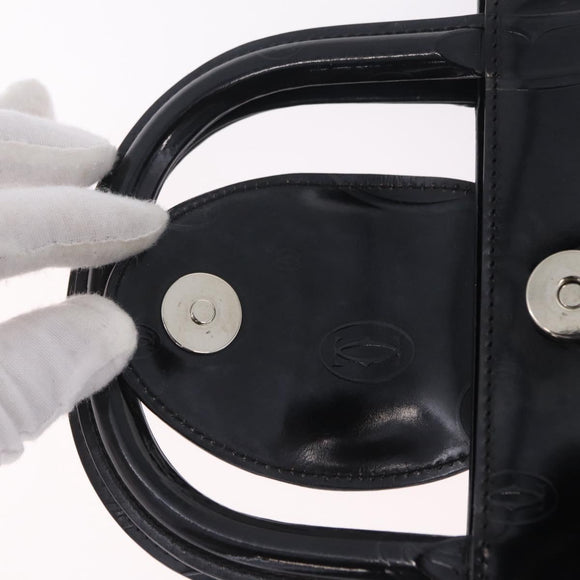 Cartier Hand Bag Patent Black Auth 207546V