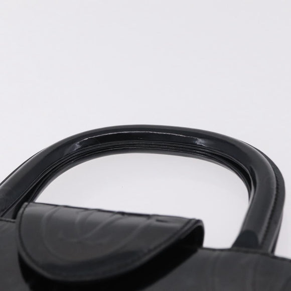 Cartier Hand Bag Patent Black Auth 207546V