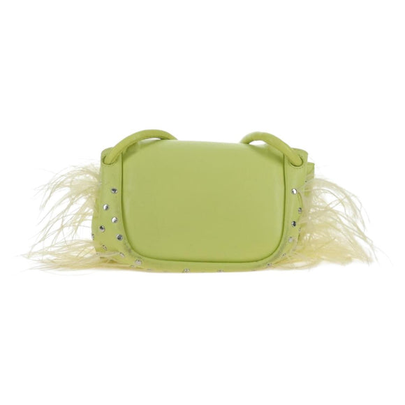 Bottega Veneta Shoulder Bag Leather Light Yellow Silver Auth 207547V