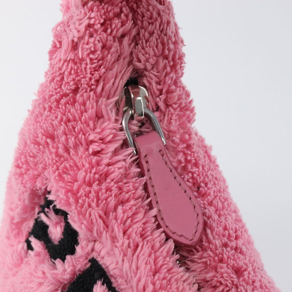 PRADA Accessory Pouch Pile Pink Silver Auth 207550V