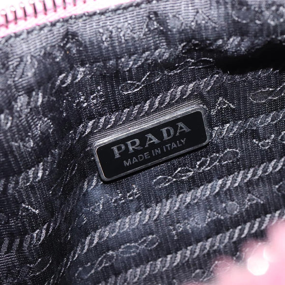 PRADA Accessory Pouch Pile Pink Silver Auth 207550V