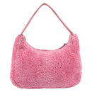 PRADA Accessory Pouch Pile Pink Silver Auth 207550V-2