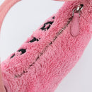 PRADA Accessory Pouch Pile Pink Silver Auth 207550V-14