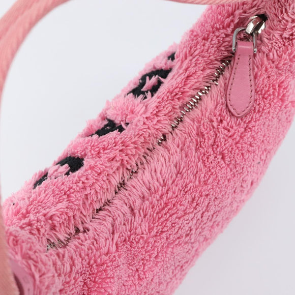 PRADA Accessory Pouch Pile Pink Silver Auth 207550V