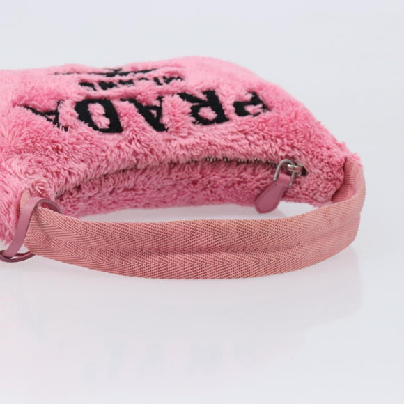 PRADA Accessory Pouch Pile Pink Silver Auth 207550V