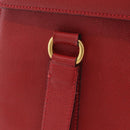 CELINE Tote Bag Leather Red Gold Tone Auth 207551-9