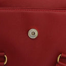 CELINE Tote Bag Leather Red Gold Tone Auth 207551-23