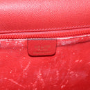 CELINE Tote Bag Leather Red Gold Tone Auth 207551-24