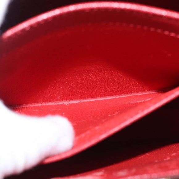CELINE Tote Bag Leather Red Gold Tone Auth 207551