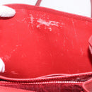 CELINE Tote Bag Leather Red Gold Tone Auth 207551-11