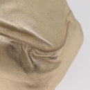 PRADA Tote Bag Leather Gold Silver Auth 207552A-17