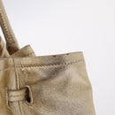 PRADA Tote Bag Leather Gold Silver Auth 207552A-21