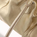 PRADA Tote Bag Leather Gold Silver Auth 207552A-23