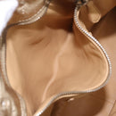PRADA Tote Bag Leather Gold Silver Auth 207552A-30