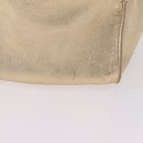 PRADA Tote Bag Leather Gold Silver Auth 207552A-5