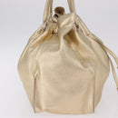 PRADA Tote Bag Leather Gold Silver Auth 207552A-6