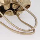 PRADA Tote Bag Leather Gold Silver Auth 207552A-9