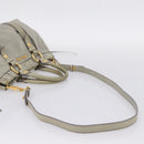 Miu Miu Vitellolux Hand Bag Leather 2way Gray Gold Tone Auth 207557V-10
