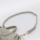 Miu Miu Vitellolux Hand Bag Leather 2way Gray Gold Tone Auth 207557V-14