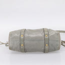 Miu Miu Vitellolux Hand Bag Leather 2way Gray Gold Tone Auth 207557V-5