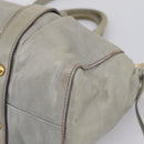 Miu Miu Vitellolux Hand Bag Leather 2way Gray Gold Tone Auth 207557V-15