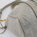 Miu Miu Vitellolux Hand Bag Leather 2way Gray Gold Tone Auth 207557V-16