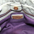 Miu Miu Vitellolux Hand Bag Leather 2way Gray Gold Tone Auth 207557V-20
