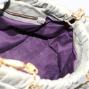 Miu Miu Vitellolux Hand Bag Leather 2way Gray Gold Tone Auth 207557V-21