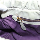 Miu Miu Vitellolux Hand Bag Leather 2way Gray Gold Tone Auth 207557V-23
