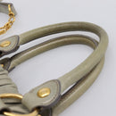 Miu Miu Vitellolux Hand Bag Leather 2way Gray Gold Tone Auth 207557V-8