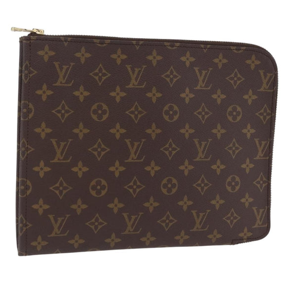 LOUIS VUITTON Monogram Poche Document 30 Clutch Bag M53457 LV Auth 207558A