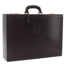 LOEWE Trunk Leather Dark Brown Gold Tone Auth 207565A-1