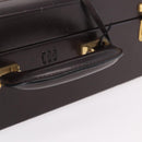 LOEWE Trunk Leather Dark Brown Gold Tone Auth 207565A-10
