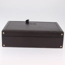 LOEWE Trunk Leather Dark Brown Gold Tone Auth 207565A-8