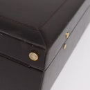 LOEWE Trunk Leather Dark Brown Gold Tone Auth 207565A-16