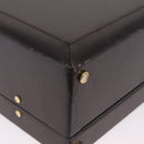 LOEWE Trunk Leather Dark Brown Gold Tone Auth 207565A-17