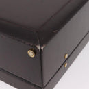 LOEWE Trunk Leather Dark Brown Gold Tone Auth 207565A-18