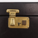 LOEWE Trunk Leather Dark Brown Gold Tone Auth 207565A-19