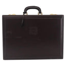 LOEWE Trunk Leather Dark Brown Gold Tone Auth 207565A-13